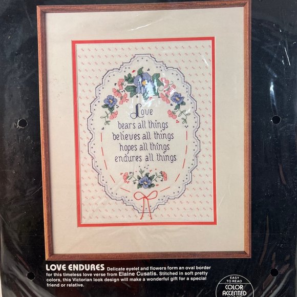 Dimensions Counted Cross Stitch Kit Love Endures All Things 3581 - Picture 1 of 9